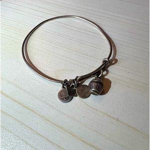 Alex and Ani sliver cupcake charm bracelet